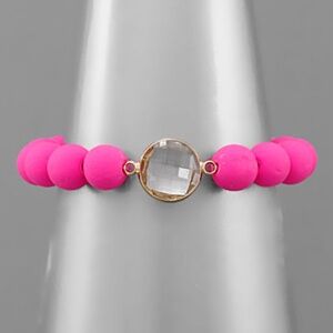 Clear Stone Clay Ball Bracelet